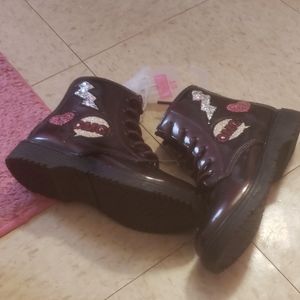 Girls Graphic Combat Boots